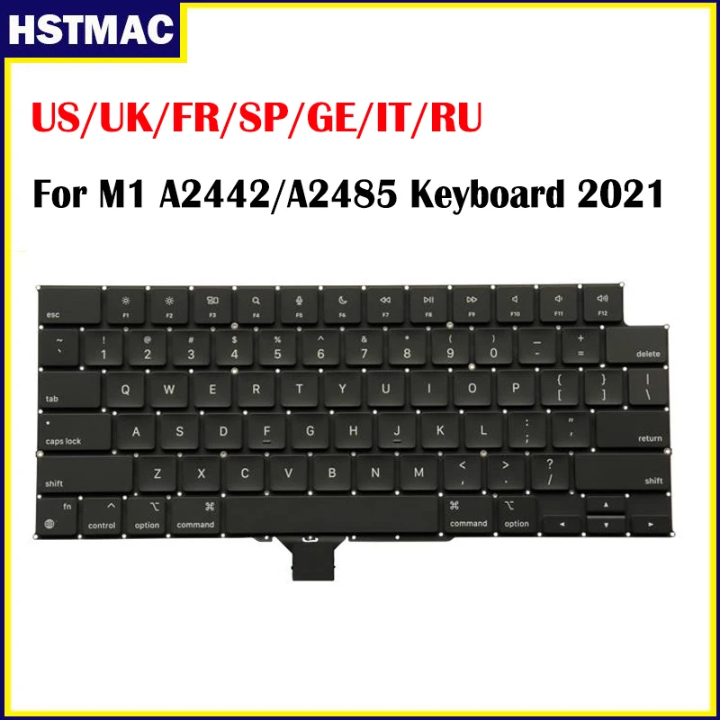 

Original A2442 A2485 Keyboard US UK German French Azerty Spanish Italian Russian For Macbook Pro Max M1 A2485 A2442 Keyboards