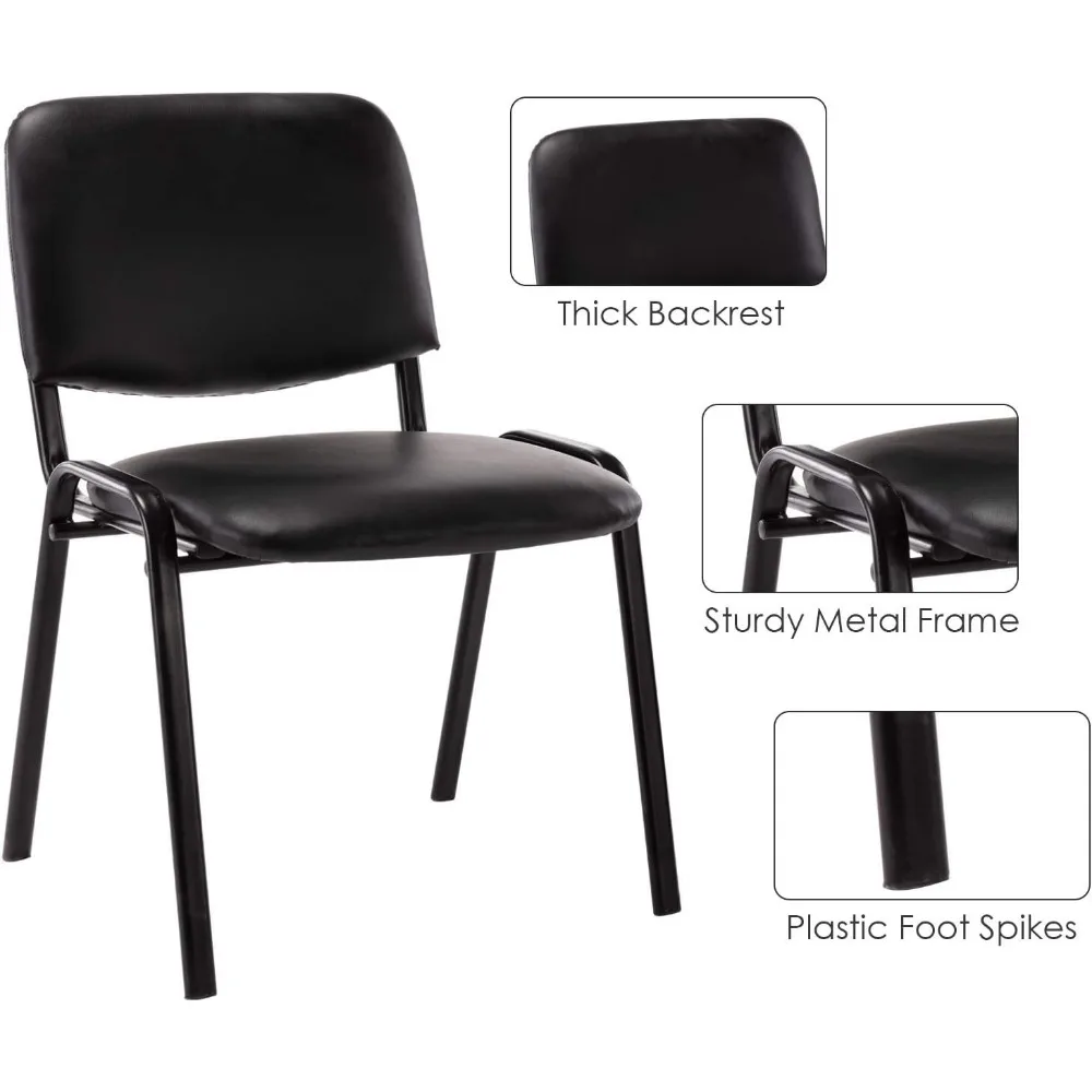 School Chair, Stackable Conference Room Chairs Pu Leather Office Guest Chairs, 10PCS School Chair