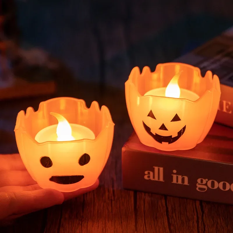 Halloween jack-o-lantern ghost party decorations LED luminous electronic candles Halloween dress up props