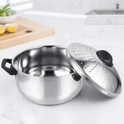 

Quick Noodle Pot Stainless Steel Cookware Lightweight Portable Bowl Lid Fine Workmanship Rust Proof Easy Clean Stew Soup