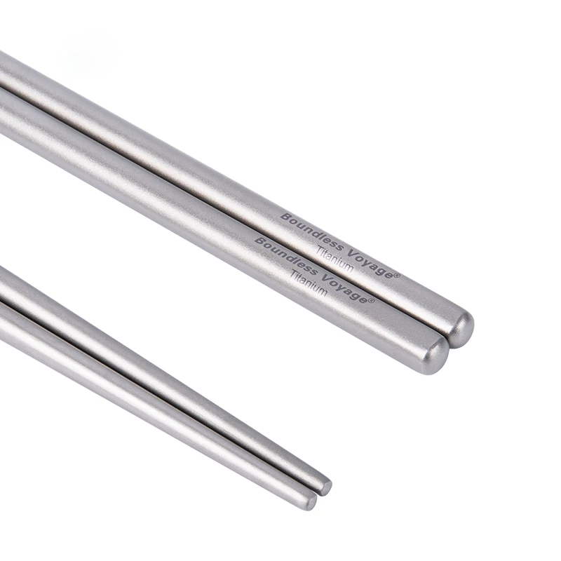Boundless Voyage Titanium Chopsticks Foldable Telescopic Outdoor Camping Tableware Bacteriostatic Cutlery Set for Travel