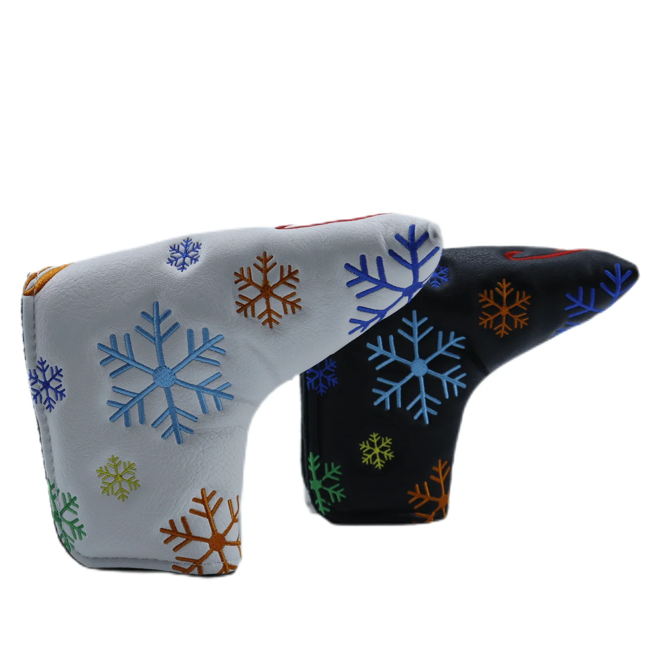 Golf PU Leather Putter Cover Magnet Closed  snowflake Pattern Golf Club Cover Outdoor Blade Cover Protector