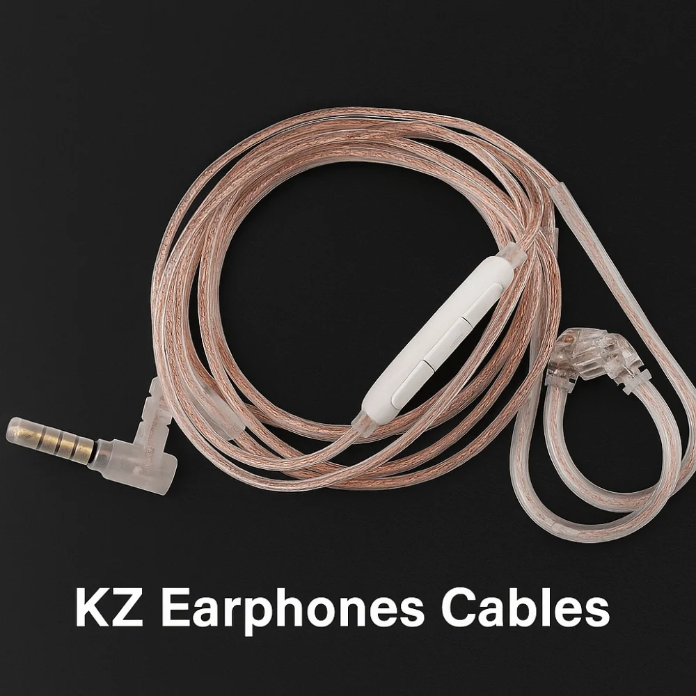 3.5MM KZ Earphones Cables 2PIN with Microphone KZ Headphones Wire Upgrade High-Purity Wired Earphones Cables For KZ/TRN/CCA