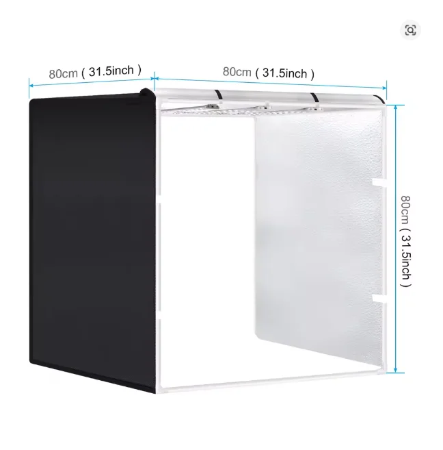 80*80cm 휴대용 90W 14000LM 고연색성 백색광 사진 조명 스튜디오 촬영 텐트 박스 키트 (4가지 색상 배경 포함)