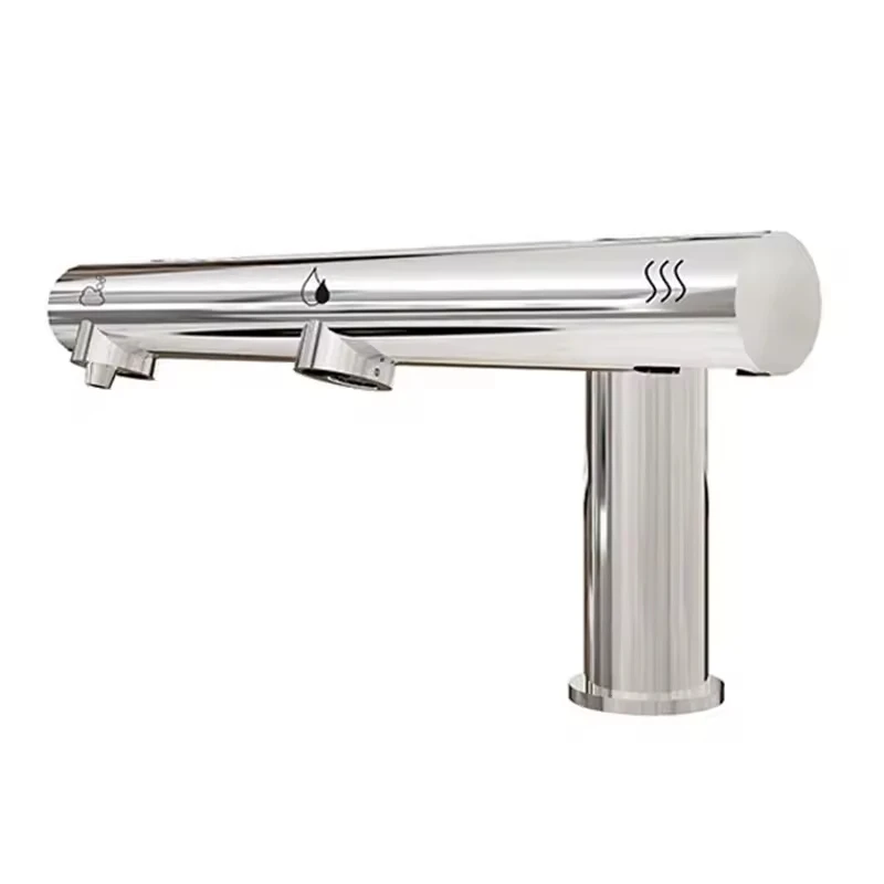 Modern 3-in-1 Sensor Hand Dryer Multi-Functional Drop Foam Stainless Steel Basin Ceramic Single Hole for Hotel Bathroom