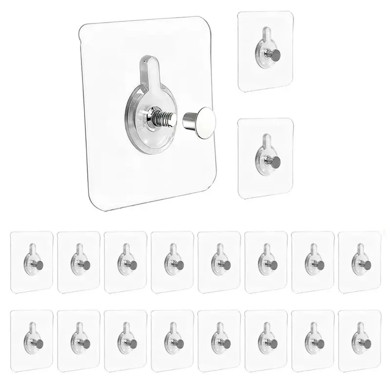[NEWA76K!】 50PCS Picture Hangers Without Nails Heavy Duty Adhesive Wall Hooks For Kitchen, Bathroom, Home And Offices