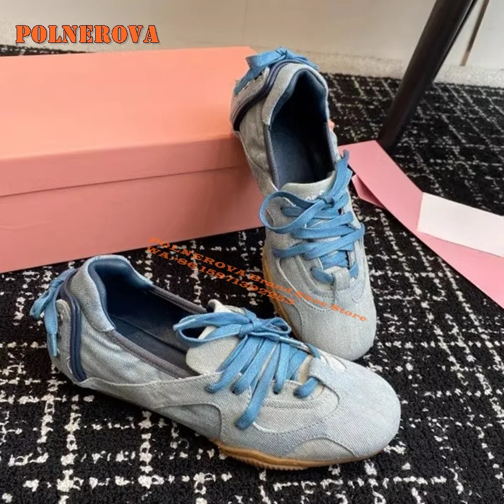 

Cross Tied Flat with Canvas Shoes Round Toe Mixed Colors Shallow Patchwork Ballet Casual Shoes 2024 Autumn New Style Sweet Pumps
