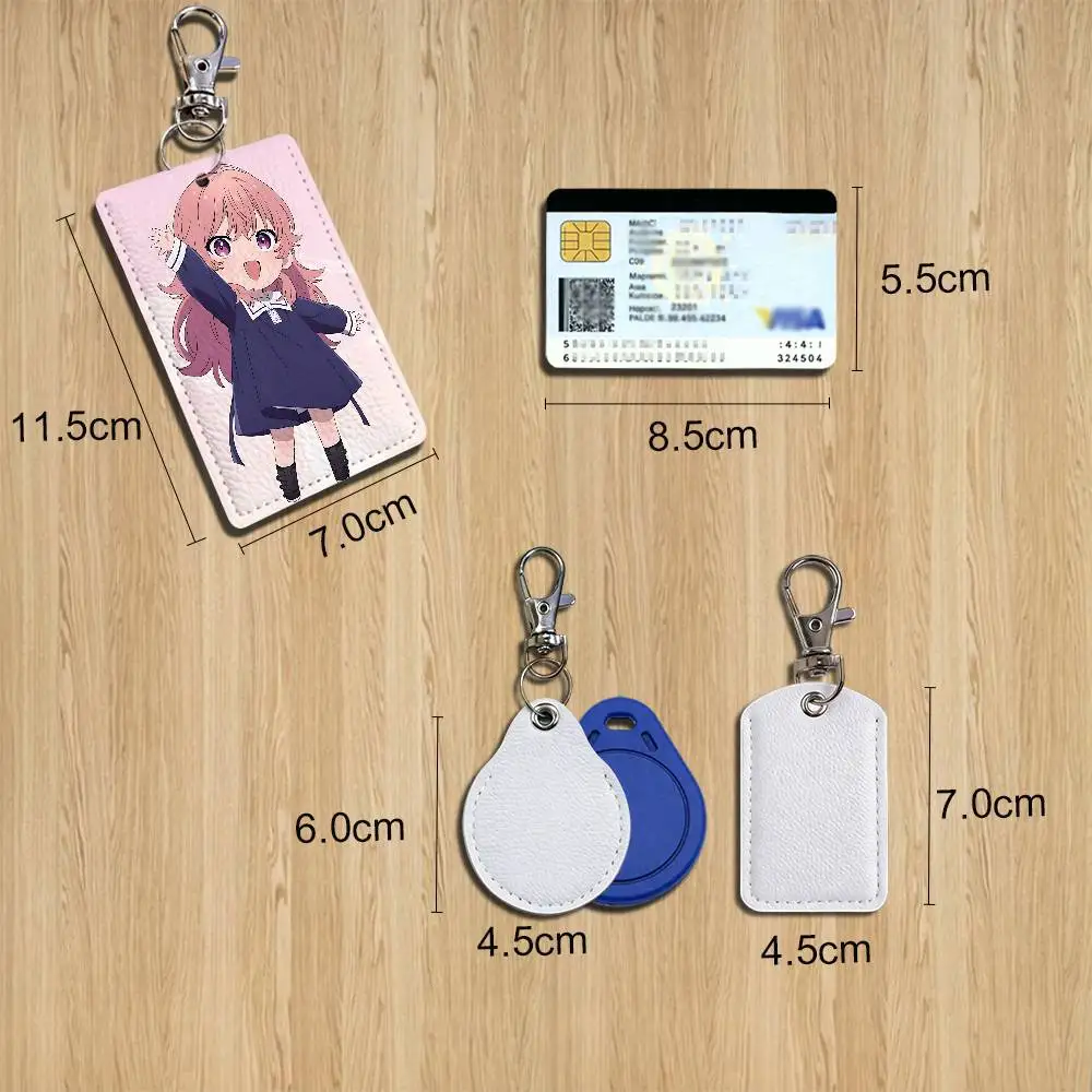 Sheena Totsuki Mimi Kagari KimiShinu  Card Holder With Keychain Executive Protection For Bank Credit Subway Bus Case
