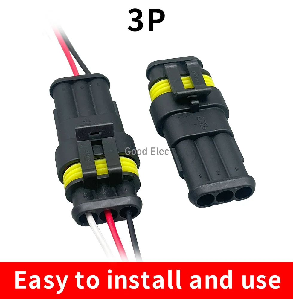 5 sets,3 hole,pin,Car waterproof wire connector plug,Super AMP sealing method,wire slo