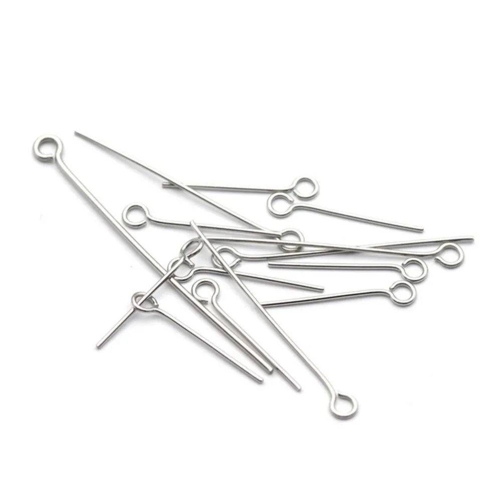 100Pcs Stainless Steel Open Eyepins Loop Pins Headpins Findings DIY  Earring Pendant Necklace Bracelet Jewelry Making Supplies
