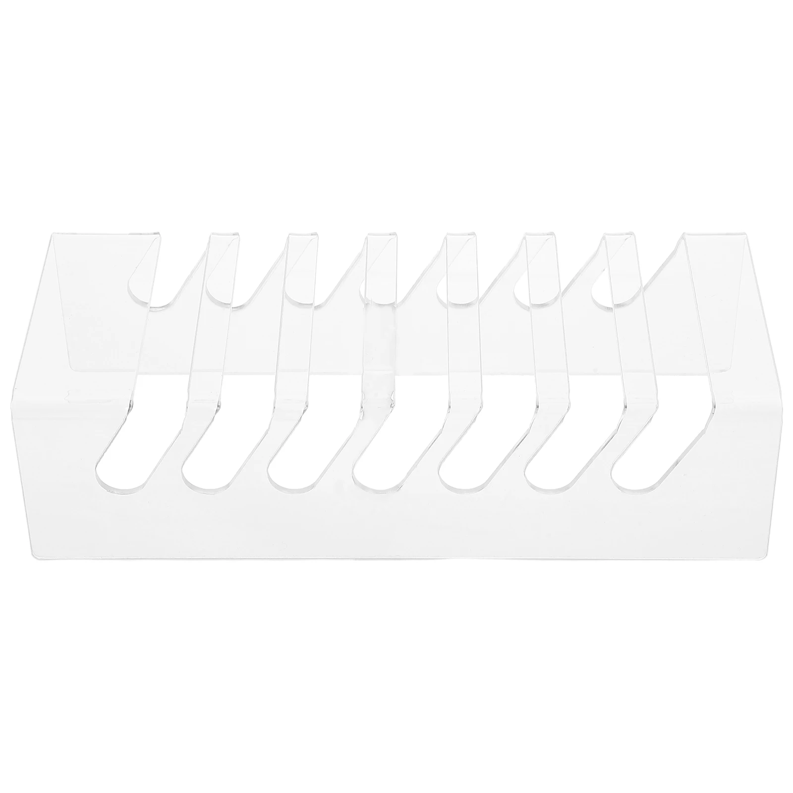 Kotak Penyimpanan Ponsel Akrilik 7 Grid, Tempat Ponsel Meja untuk Kelas, Kantor, Organizer, Rak Display, Transparan