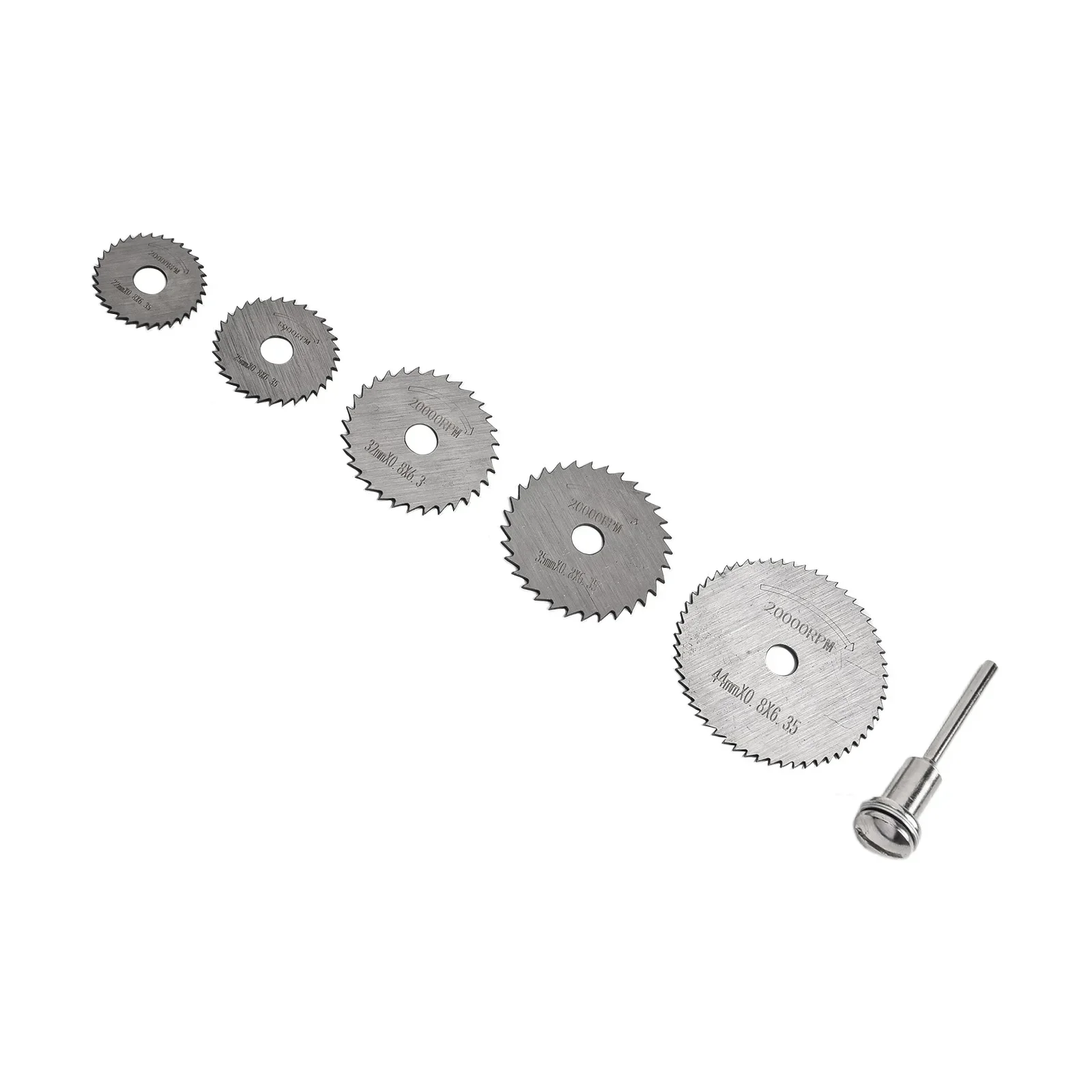 HSS Cutting Disc Rotary Tool Accessories, Compatível para madeira e plástico, 6.35mm Cutting Mini Circular Saw Blade, 3.2mm Mandrel