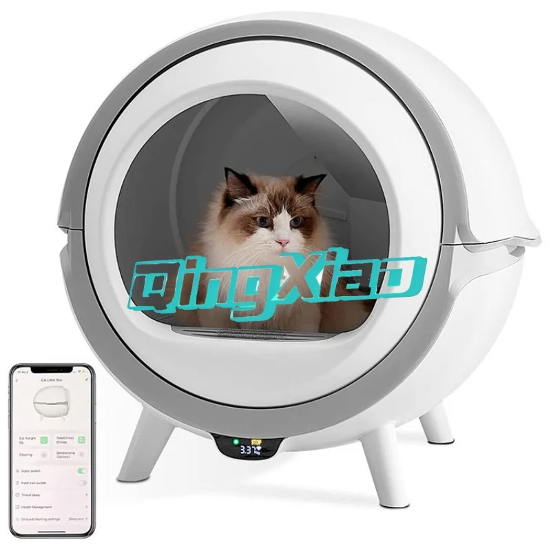 Smart Self Cleaning Litter Box Large Capacity Automatic Scooper UV Deodorizing Enclosed Cat Toilet Phone App Remote Control