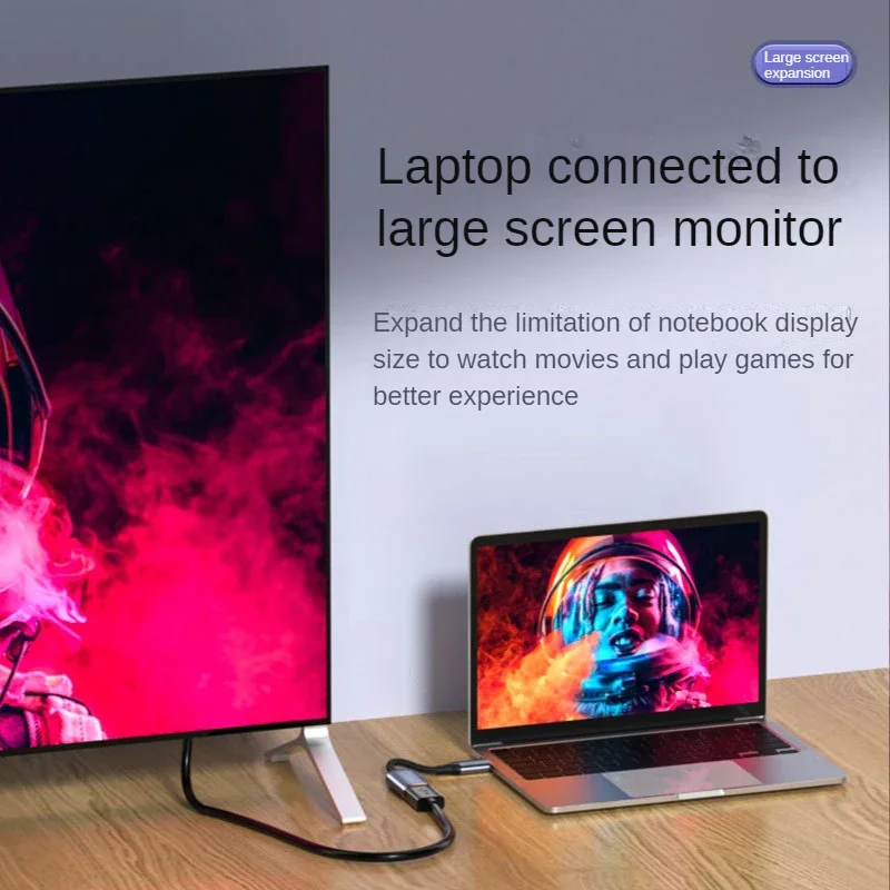 محول فيديو عالي الدقة 8k 60 هرتز USB من النوع C إلى HDMI متوافق 2.1/ Mini DP إلى HDMI2.1 محول فيديو لأجهزة الكمبيوتر المحمول MacBook Pro Huawei