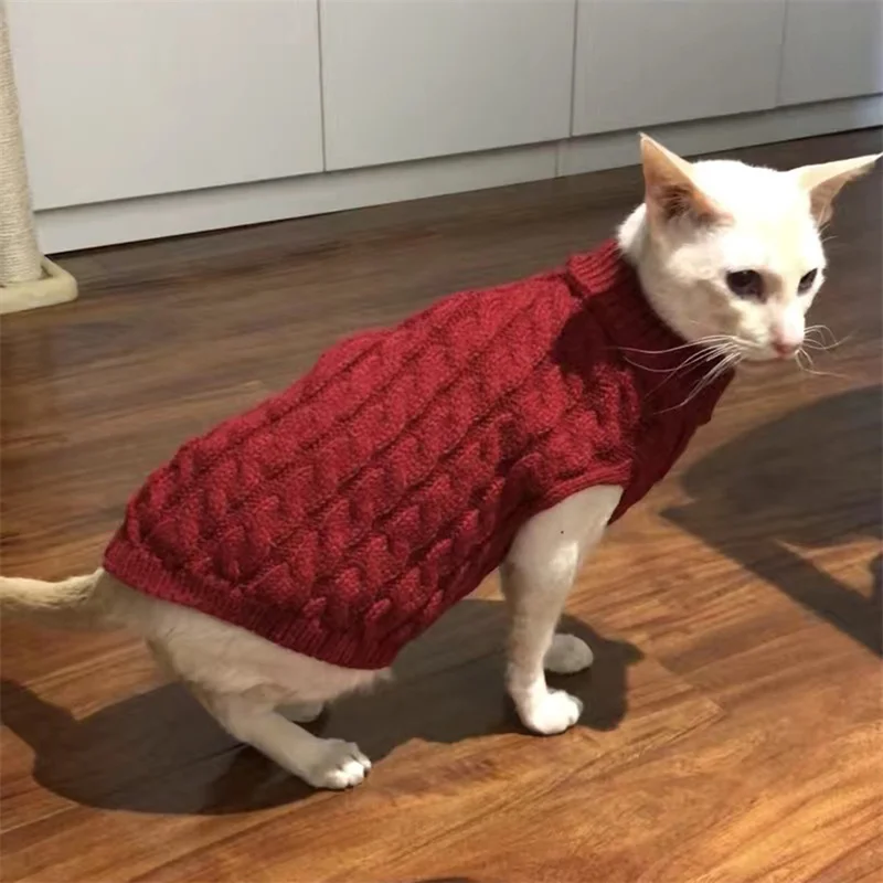 Cat Puppy Sweaters Autumn Winter Pet Knitted Sweater Jumper for Small Dogs Cats Kitten Pullovers Sphynx Clothing ropa para gatos