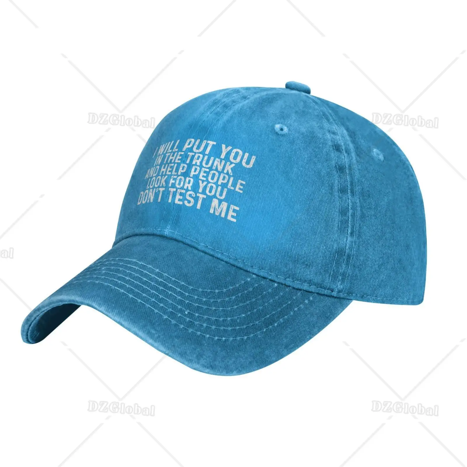 I Wills Put You in The Trunk and Help People Look for You Don't Test Me Cap for Women Baseball Hats Funny Hat Blue