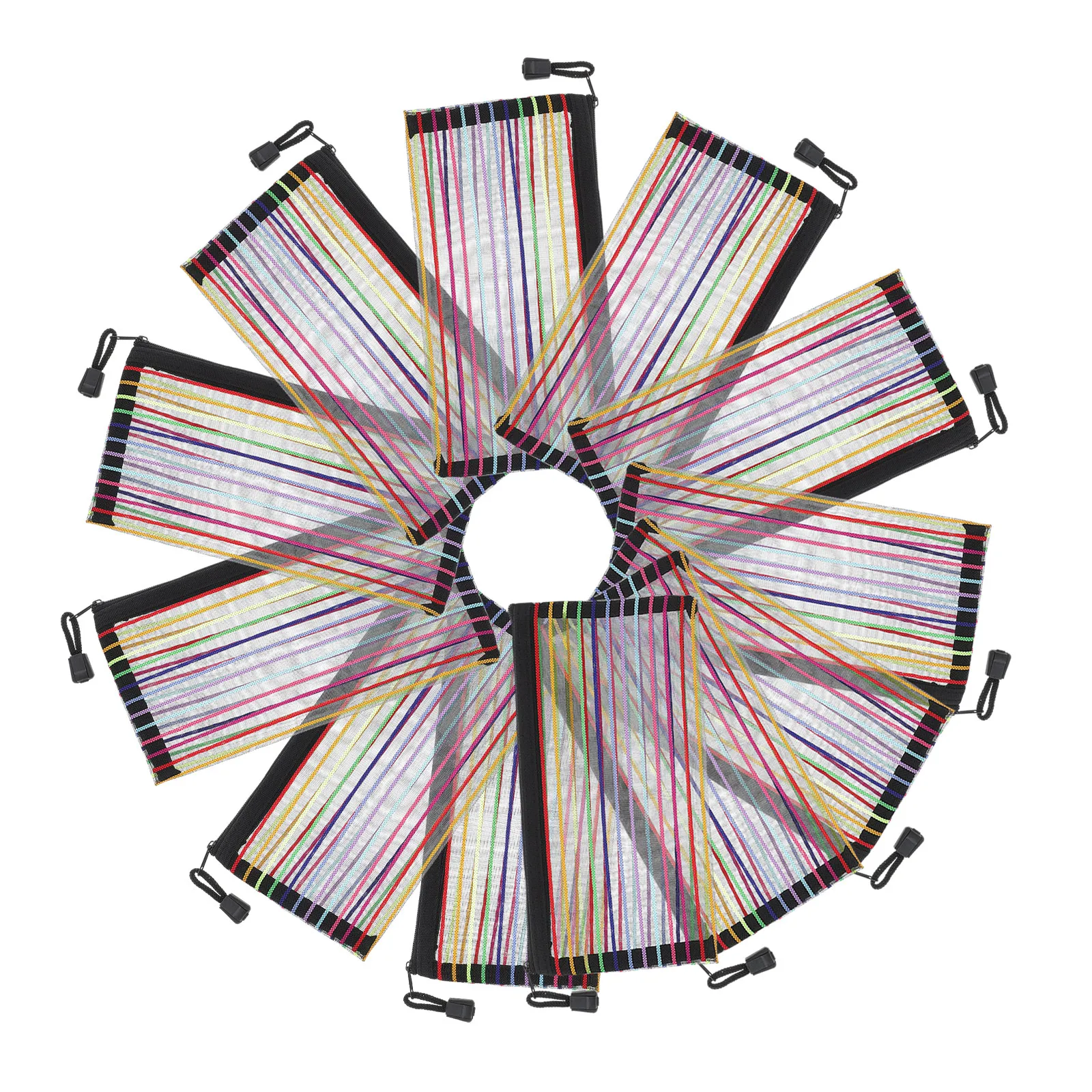 

Набор из 12 разноцветных полосатых папок-органайзеров из ПВХ на молнии для документов, школьных и офисных принадлежностей, хранения чеков, портативный пенал