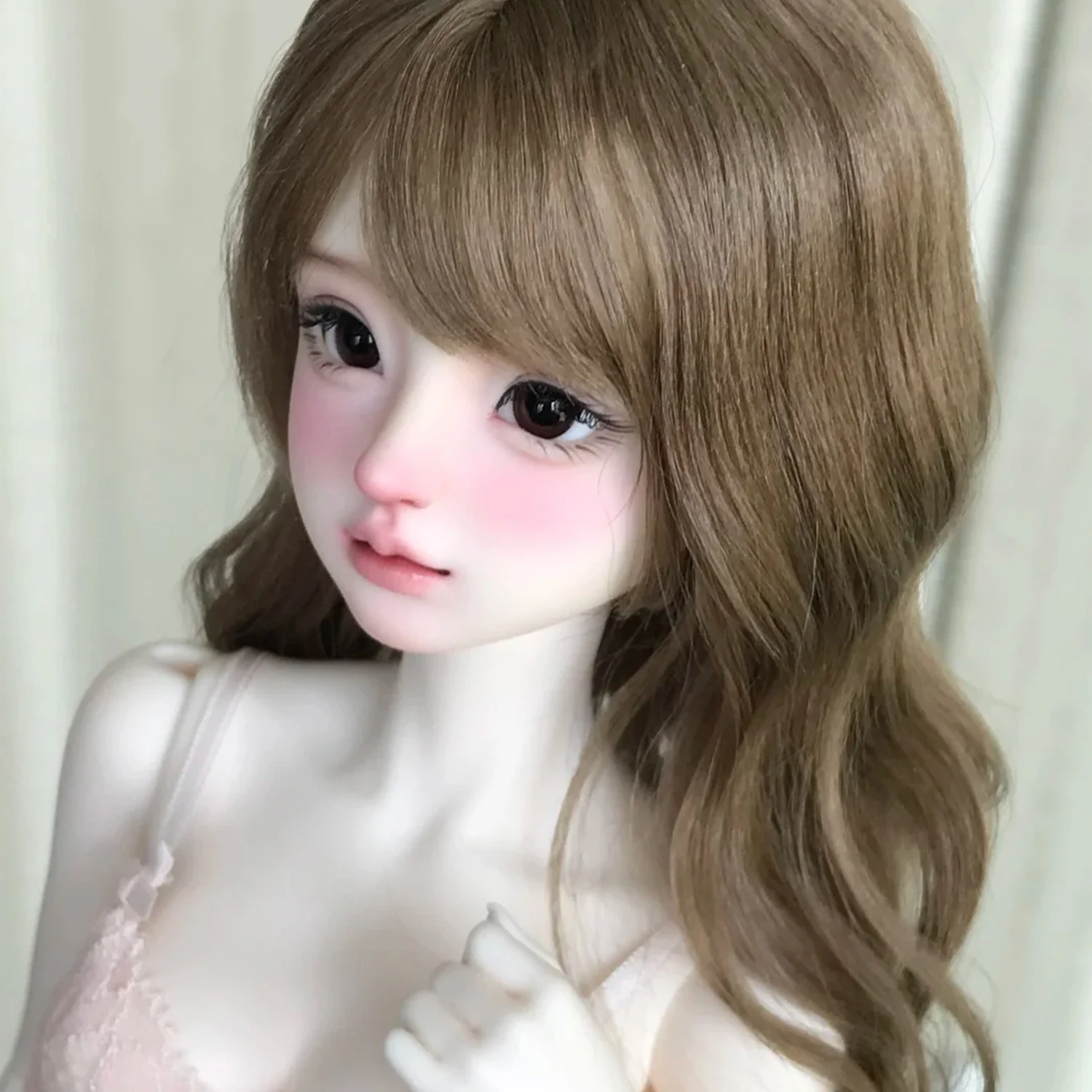 Pré-encomenda boneca bjd yuri figura de resina em escala 1/4 com lábios mortais e cabeça de expressão de recursos macios, boneca nua colecionável poseable