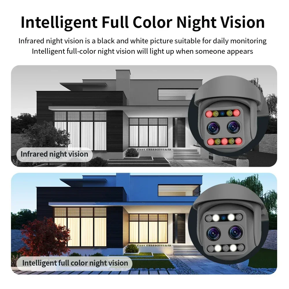 FEISDA 5MP WiFi Camera Outdoor IP Camera 10X Zoom digitale Dual Lens CCTV Camera Human Motion Detection Security Protection Cam