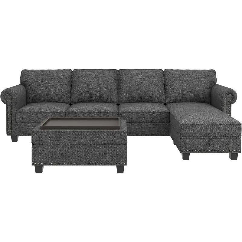 Cabrio Schnitts ofa Couch, l-förmige Couch mit Aufbewahrung Ottomane Wende-Sofa mit Chaiselongue kleine Schnitts ofas