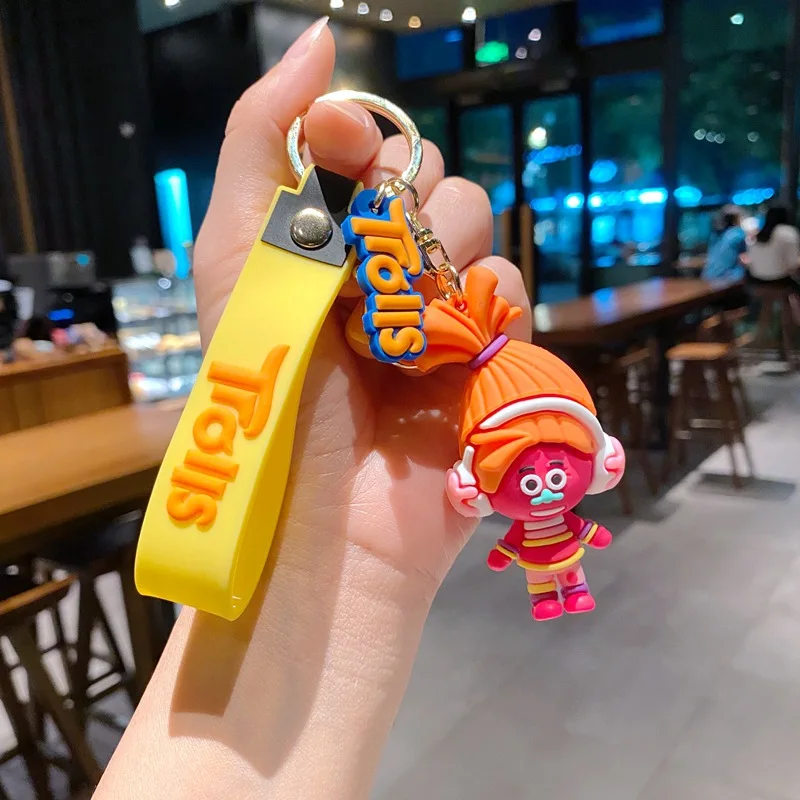 New Creative Cartoon Trolls Doll Keychain Pendant Bag Car Key Chain Accessories Gift Promotion