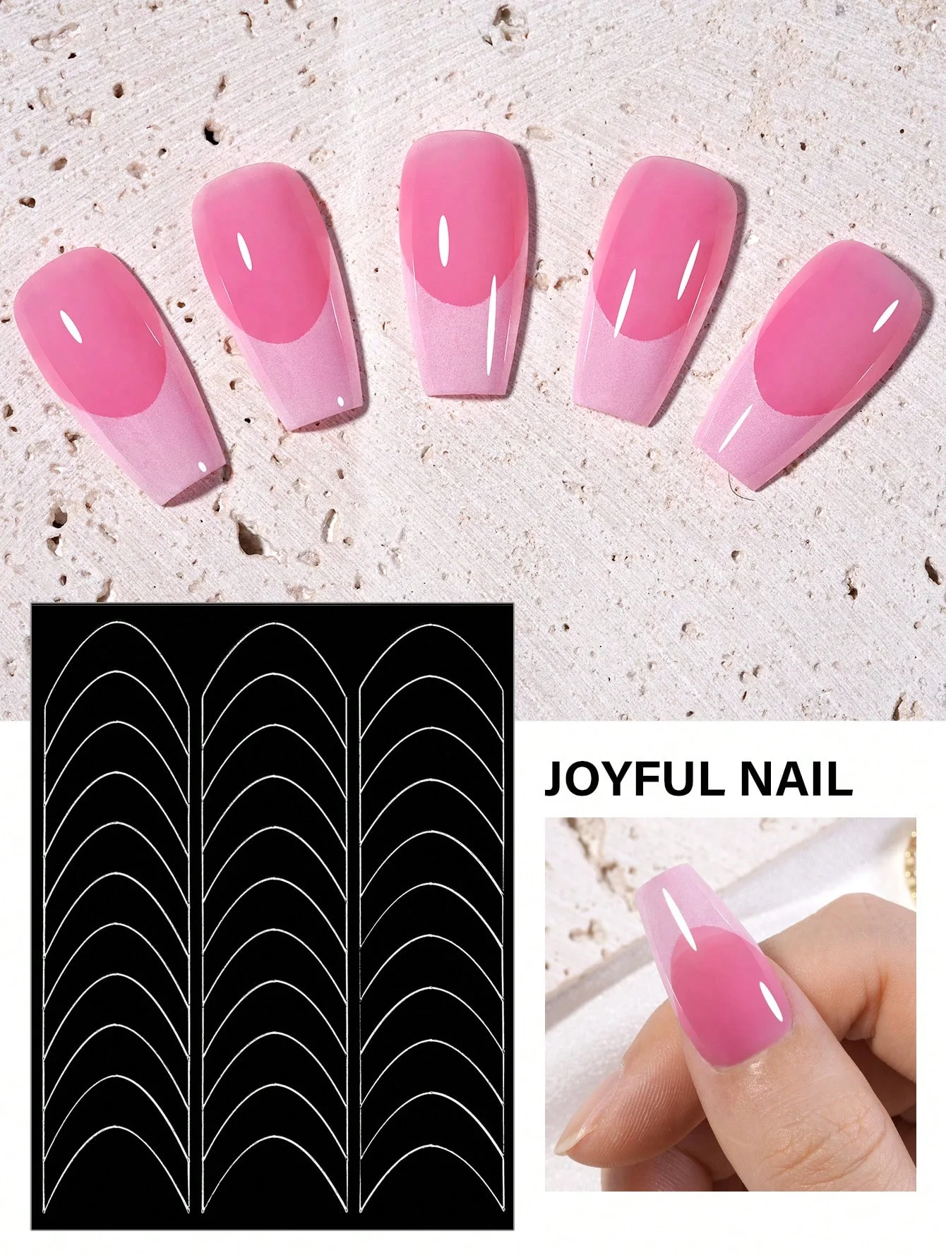 1 PC 6 สไตล์ Hollow OUT เล็บฝรั่งเศสเล็บสติกเกอร์ศิลปะ,V-Shaped Strip-ประเภทการออกแบบที่เรียบง่าย Self-Adhesive เคล็ดลับเล็บคู่มือ Frenc