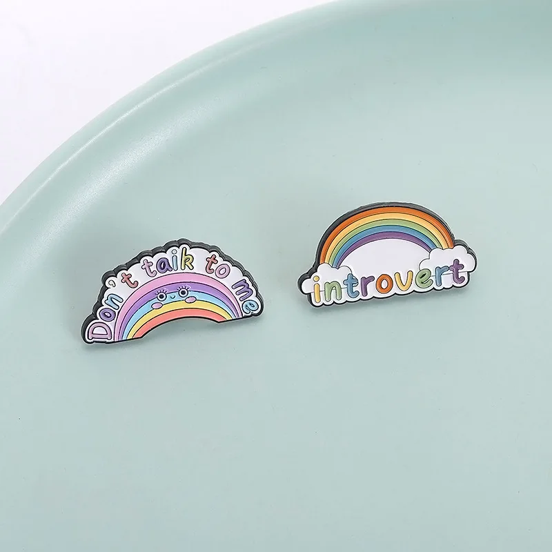 الحلو الكرتون لطيف قوس قزح المينا دبابيس لحقيبة الظهر لا تايك لي قوس قزح دبابيس شارات هدايا للأصدقاء #6