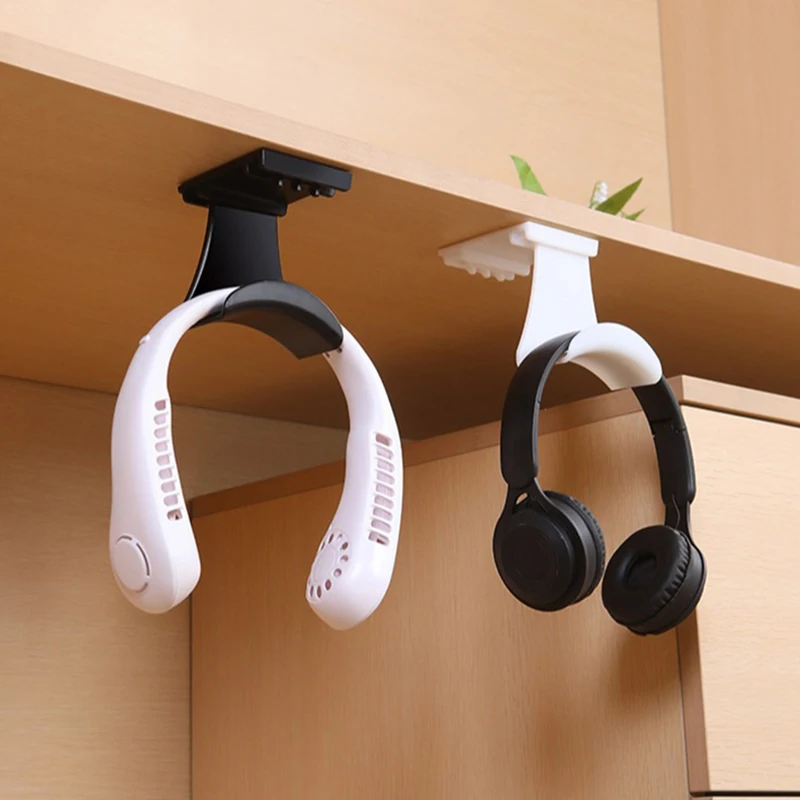 Headphone Stand Sticky Headset Hanger - Adhesive Headphone Holder Hook Mount Headset Stand Holder Clip Under Desk Earphone hange