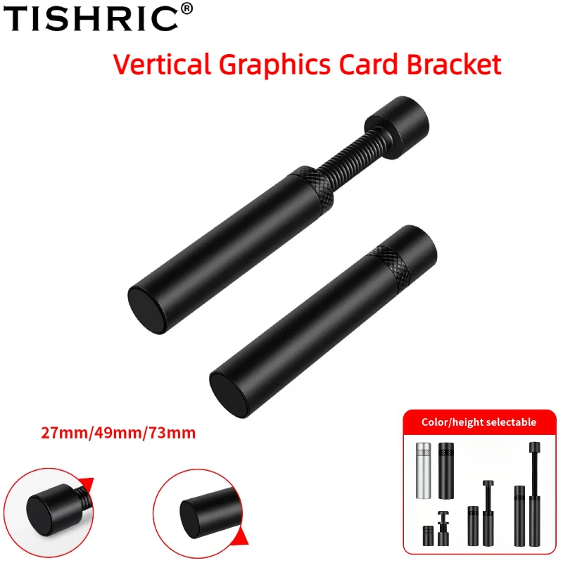 

TISHRIC GPU Bracket Graphics Card Holder, Video Card Holder, GPU Vertical Adjustable Telescopic Aluminium Swivel Screw Holder