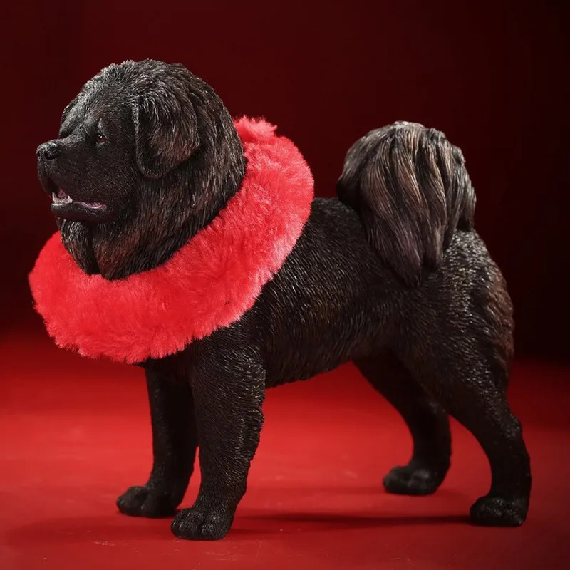 JXK Figurka psa z żywicy w skali 1/6, model tybetańskiego mastifa, symulacja zwierzęcia, do figurek akcji 12-calowych, dekoracja lalki.