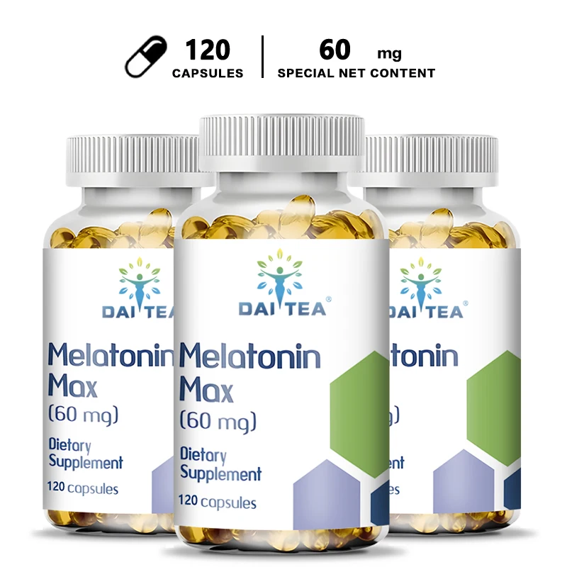 Melatonin MAX (60 Mg) Quick Dissolve Capsules - Fall Asleep Faster, Promote Deep Sleep and Rest, Easy To Take, Immune Health