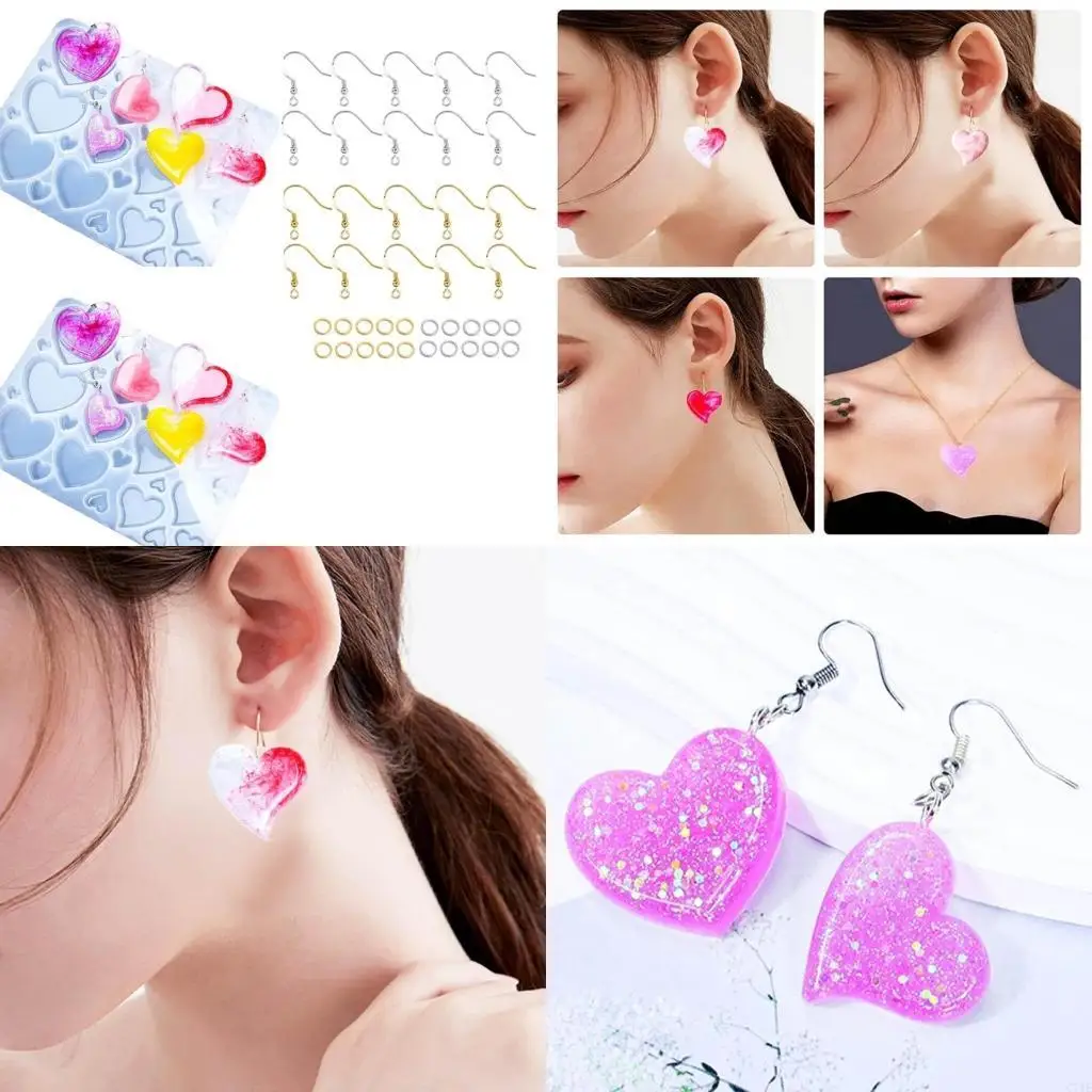 

Heart Earrings Mould Silicone Mould Epoxy Resin Molds for DIY Earrings