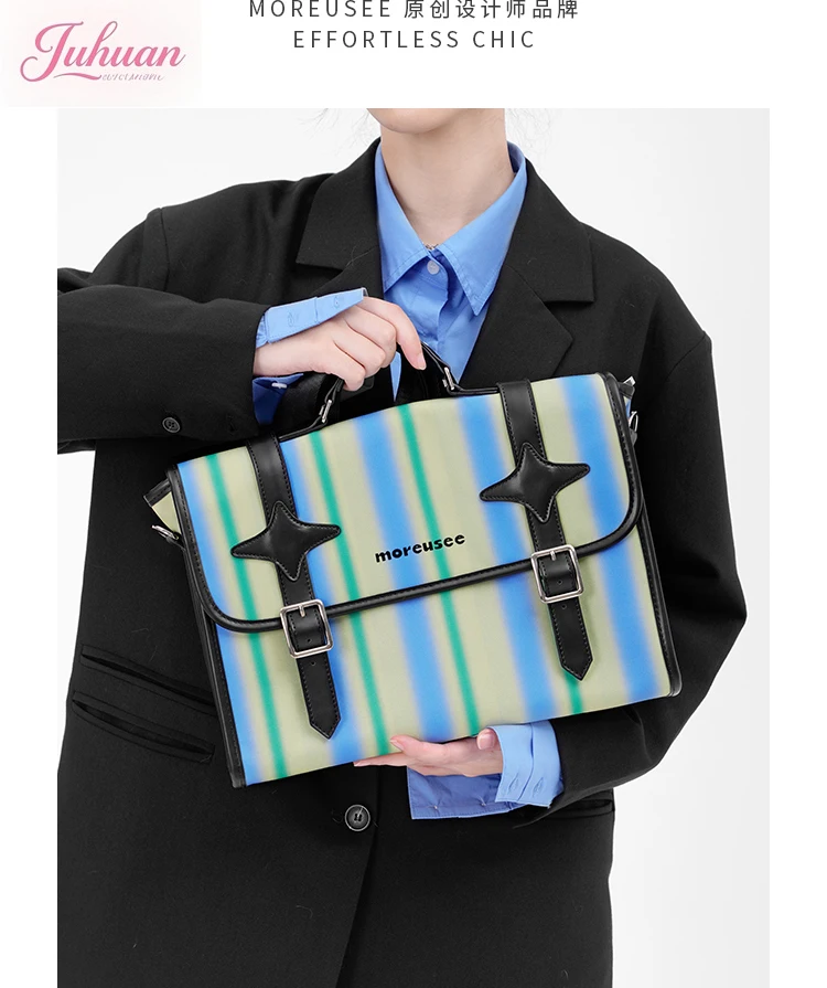 حقيبة كامبريدج عصرية ذات طراز محايد للنساء ذات سعة كبيرة حقيبة بريد على طراز الكلية البريطانية حقيبة ظهر أصلية عبر الجسم #2