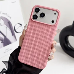 Simple Woven Pattern Solid Color Case for iPhone 17 Pro Max/16/15/14/13/12/11/XR/X/8 Plus Soft Silicone Funda iPhone Air