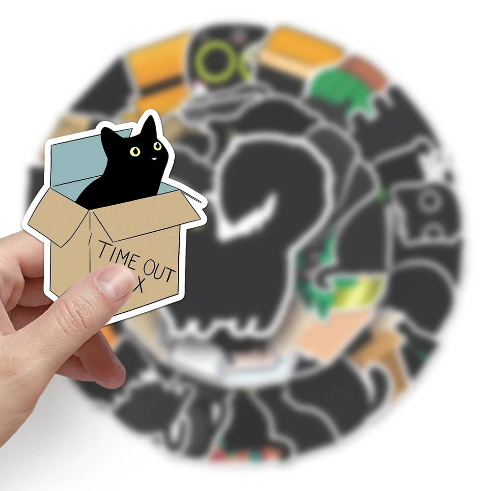 10/30/50PCS Kawaii Cartoon Black Cat Animal Stickers estetica Cute Decal Toy decorativo Phone Scrapbook Laptop fai da te Cute Sticker