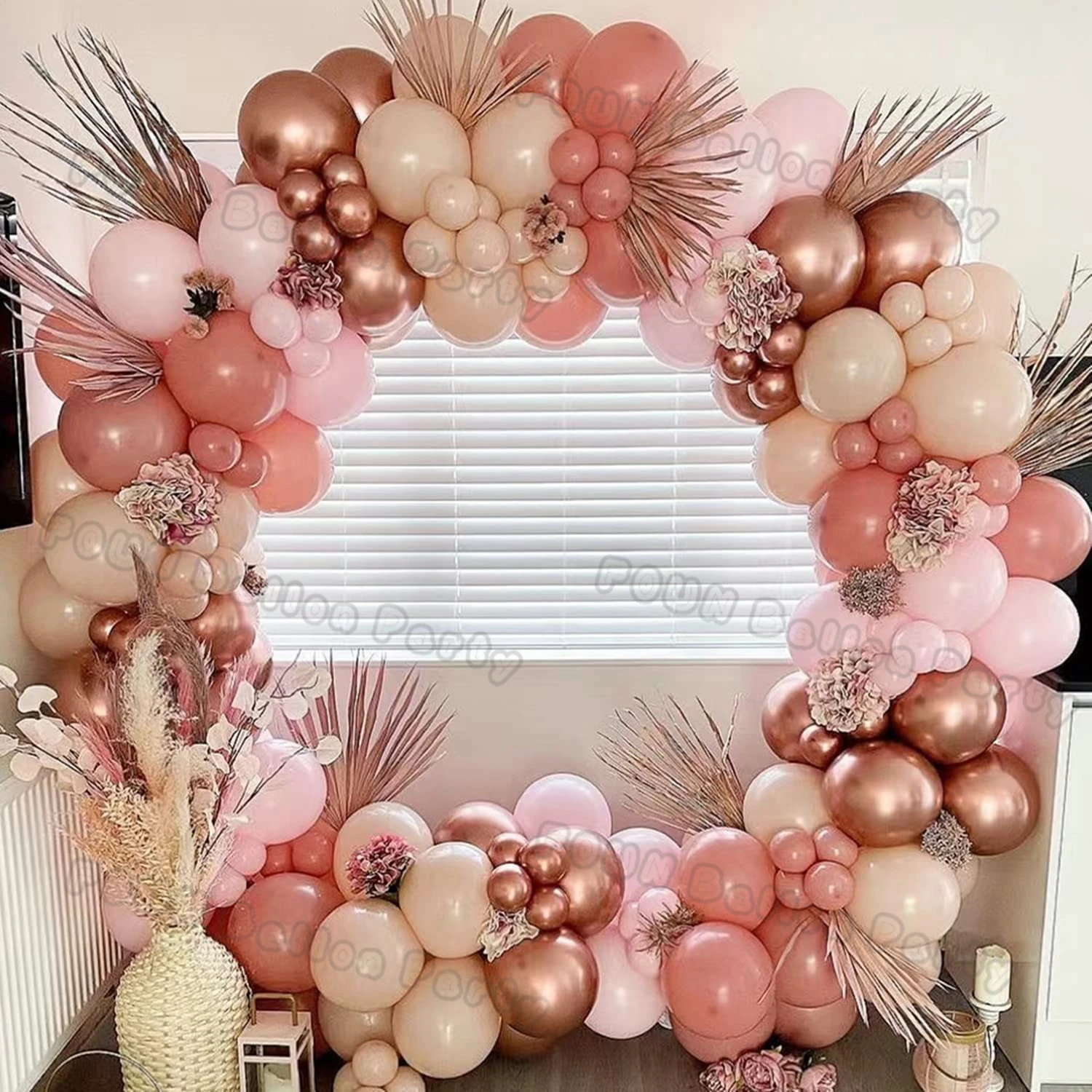 Double Stuffed Nude Balloon Garland Arch Kit Boho Wedding Birthday Party Rose Gold Metal Latex Balloons Baby Shower Decorations