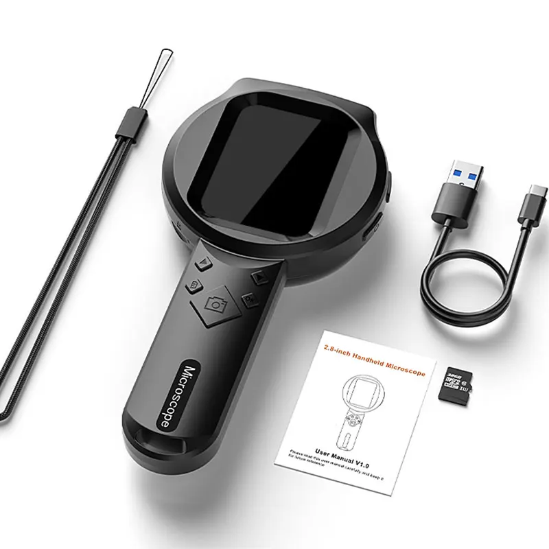 2.8'' IPS Screen Digital Magnifier 100X Magnification 2MP Video Microscope With 15LEDs For Coin Examine 32GB TF Card For Option