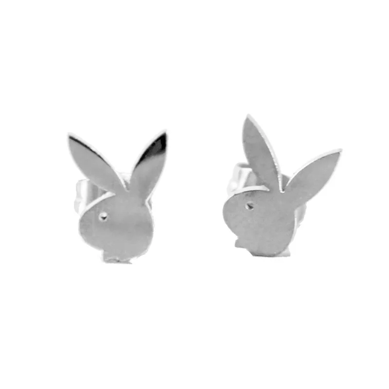 HIPPOP Street Rock Stud Earring Piercings Fashion Stainless Steel Animal Rabbit Earstuds Earrings for Men and Women