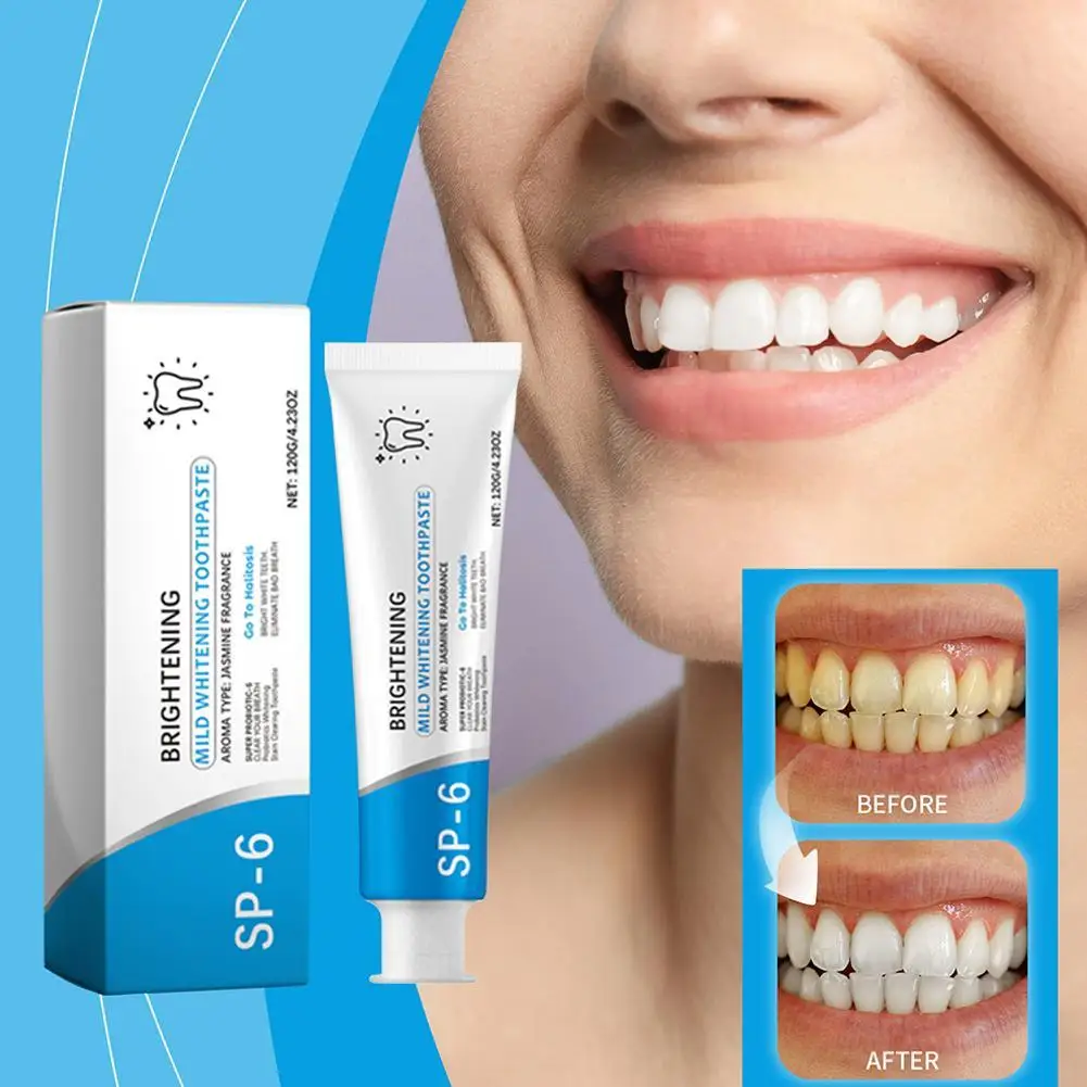 

120g SP-6 Probiotic Whitening Toothpaste Brightening & Stain Removing SP6 Fresh Breath Enzyme Toothpaste Whitening Teeth