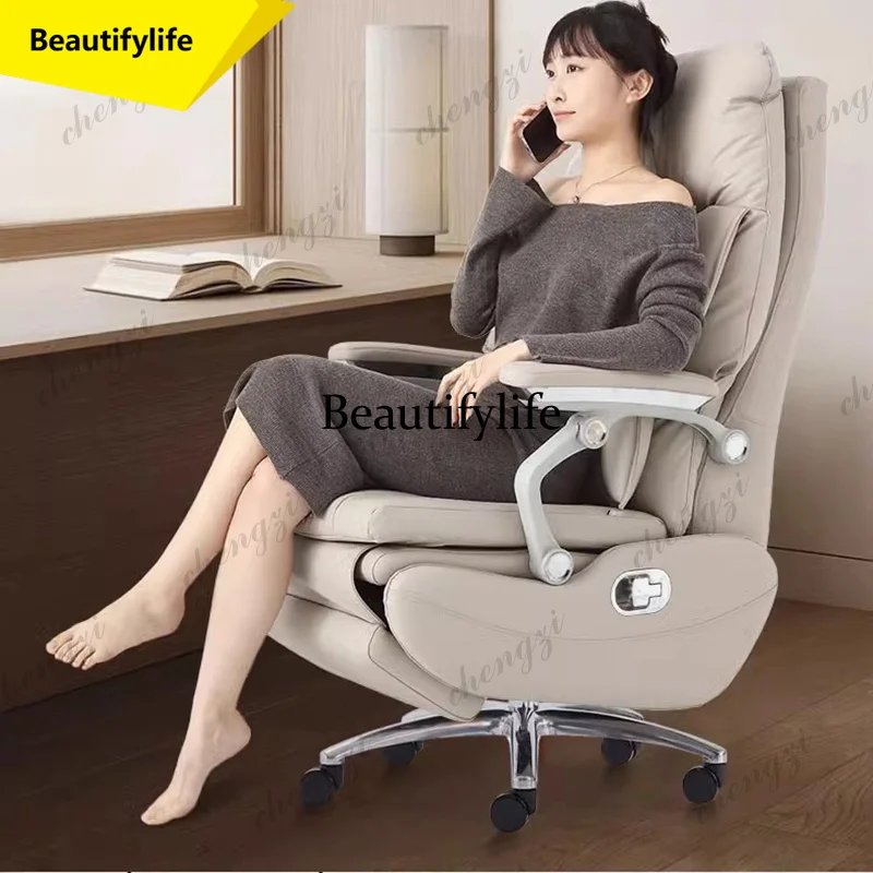 M02 TTT Electric Boss Chair Leather Class Computer Office Business Comfortable Chair Light Luxury Single Cadeira Escritorio