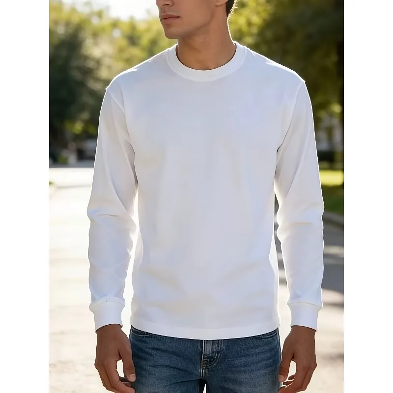 Long Sleeved T-shirts Are Suitable for Close Fitting Underwear. Solid Colors Can Be Easily Matched with Various Clothing
