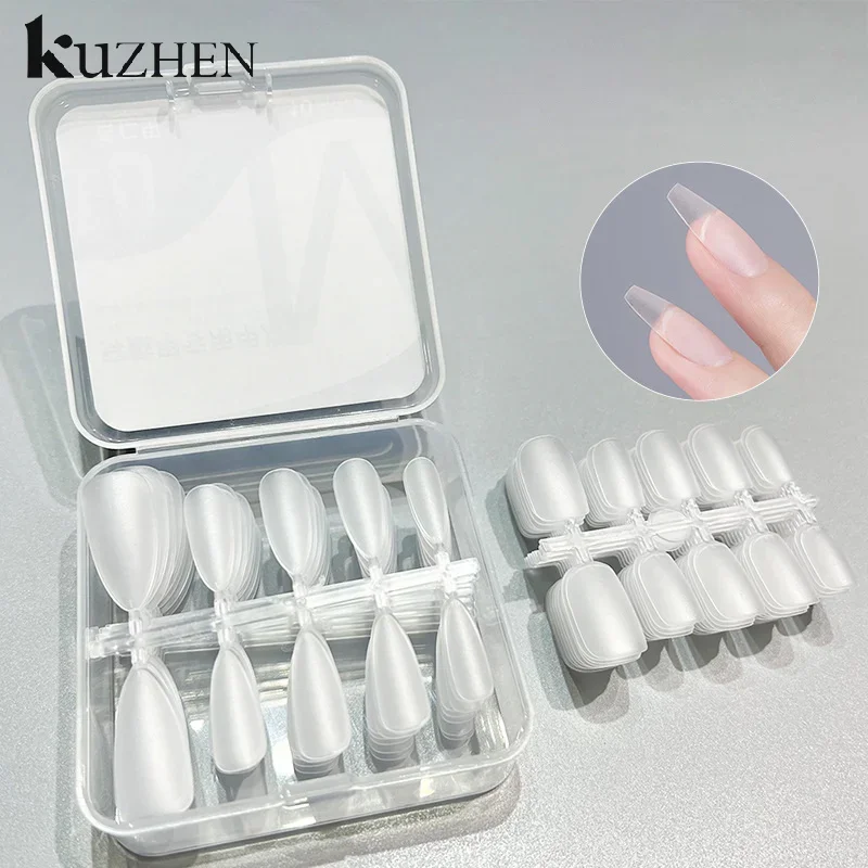 100 قطعة من الأظافر المزيفة القصيرة المصنوعة من اللوز المتجمد المثالية لتصميم الأظافر وملحقات الصالون المثالية للمواعدة والارتداء اليومي