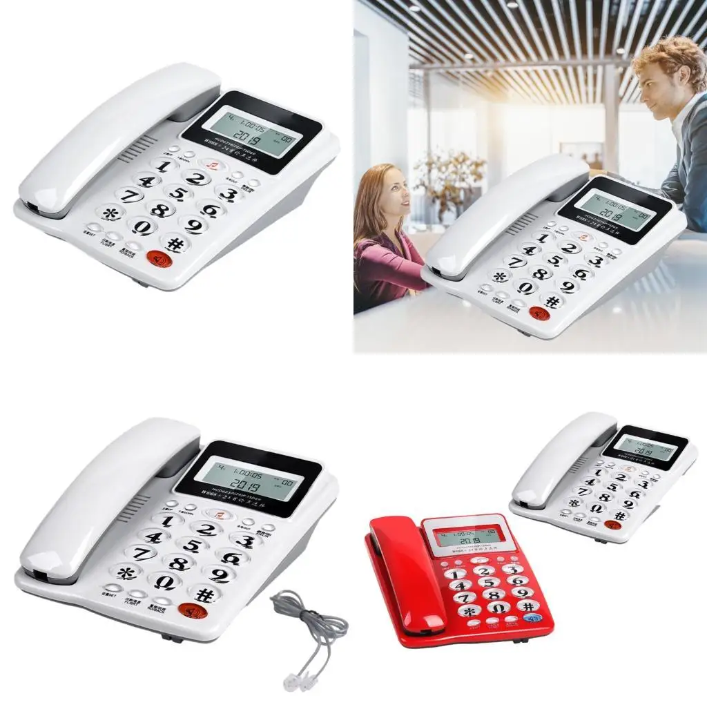 652F Corded Landline Phone Big Button Household Hotel Business Desktop Landline Telephone for Office Home Hotel Guest Room