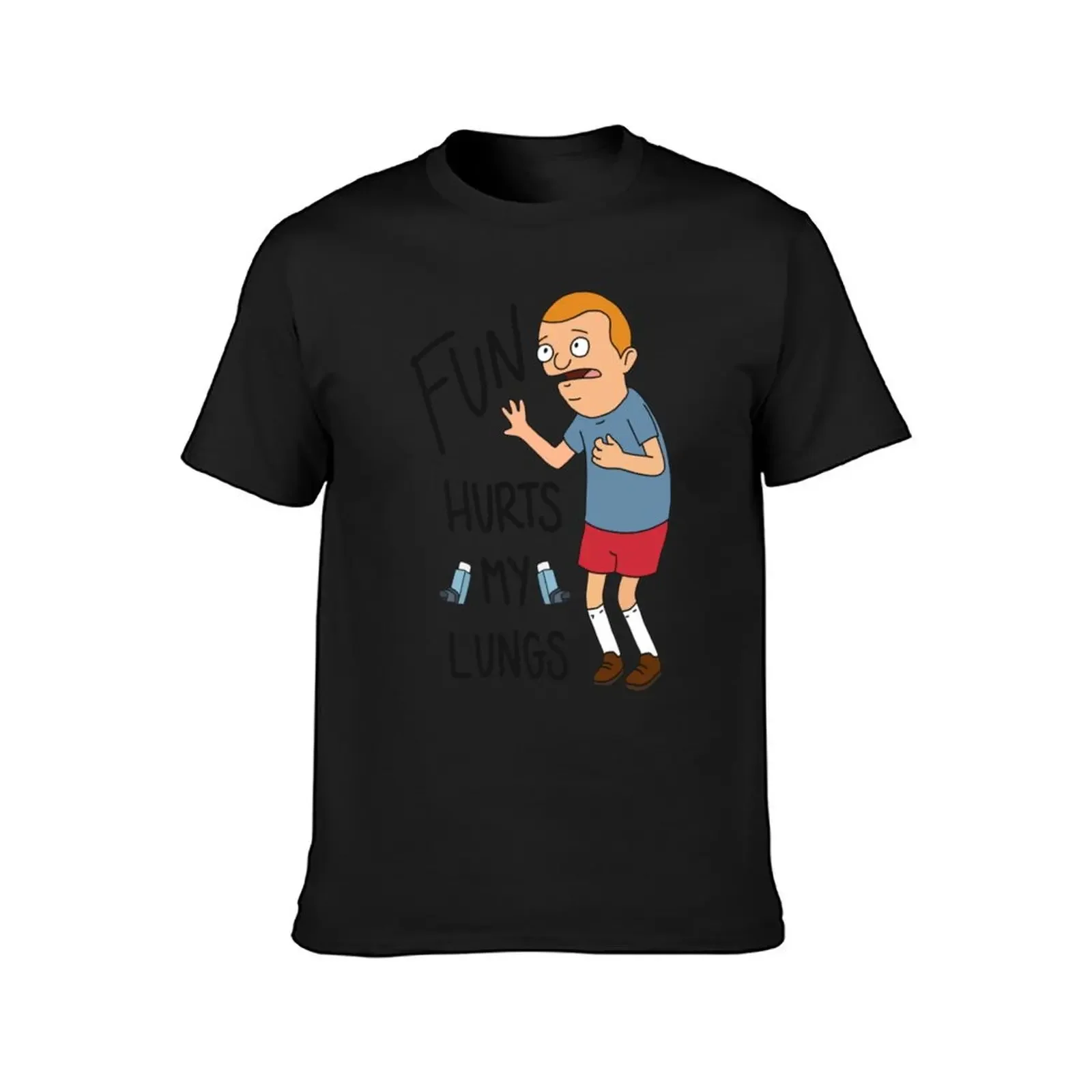 Regular-Sized Rudy, _quot_Fun hurts my lungs!_quot_ T-Shirt Short sleeve tee quick-drying basketball graphic tees Men's t-shirts