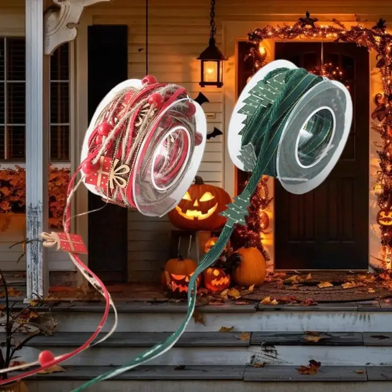 ริบบิ้นตกแต่งคริสต์มาส สีทอง ของประดับตกแต่งงานปาร์ตี้วันหยุด ริบบิ้นตกแต่งงานเฉลิมฉลอง ของประดับ DIY อุปกรณ์ตกแต่งคริสต์มาส