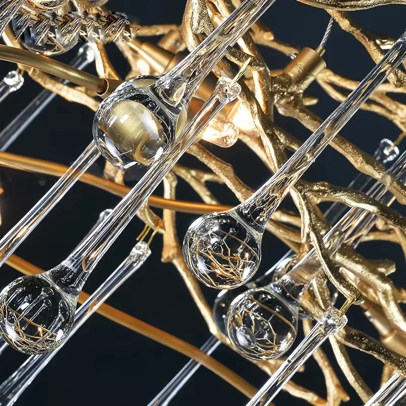 

Retro Crystal LED Chandeliers Gold Luxury Lighting Illuminator for Living Room Hanging Fixture Kitchen