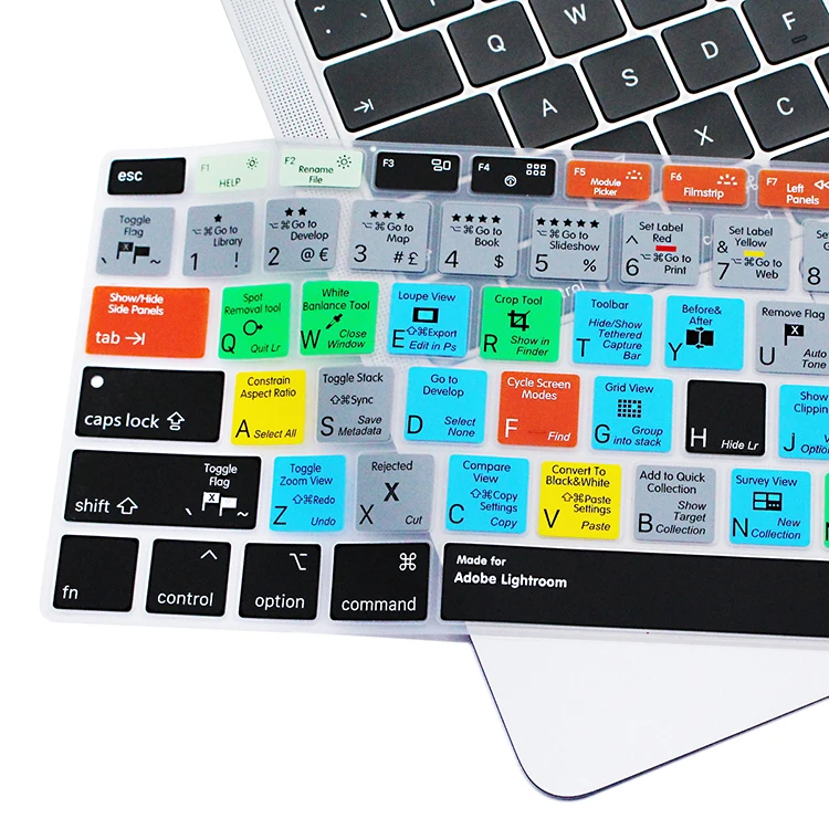 A1932 For Adobe Lightroom Shortcuts Silicone Keyboard Cover Skin for MacBook Air 13