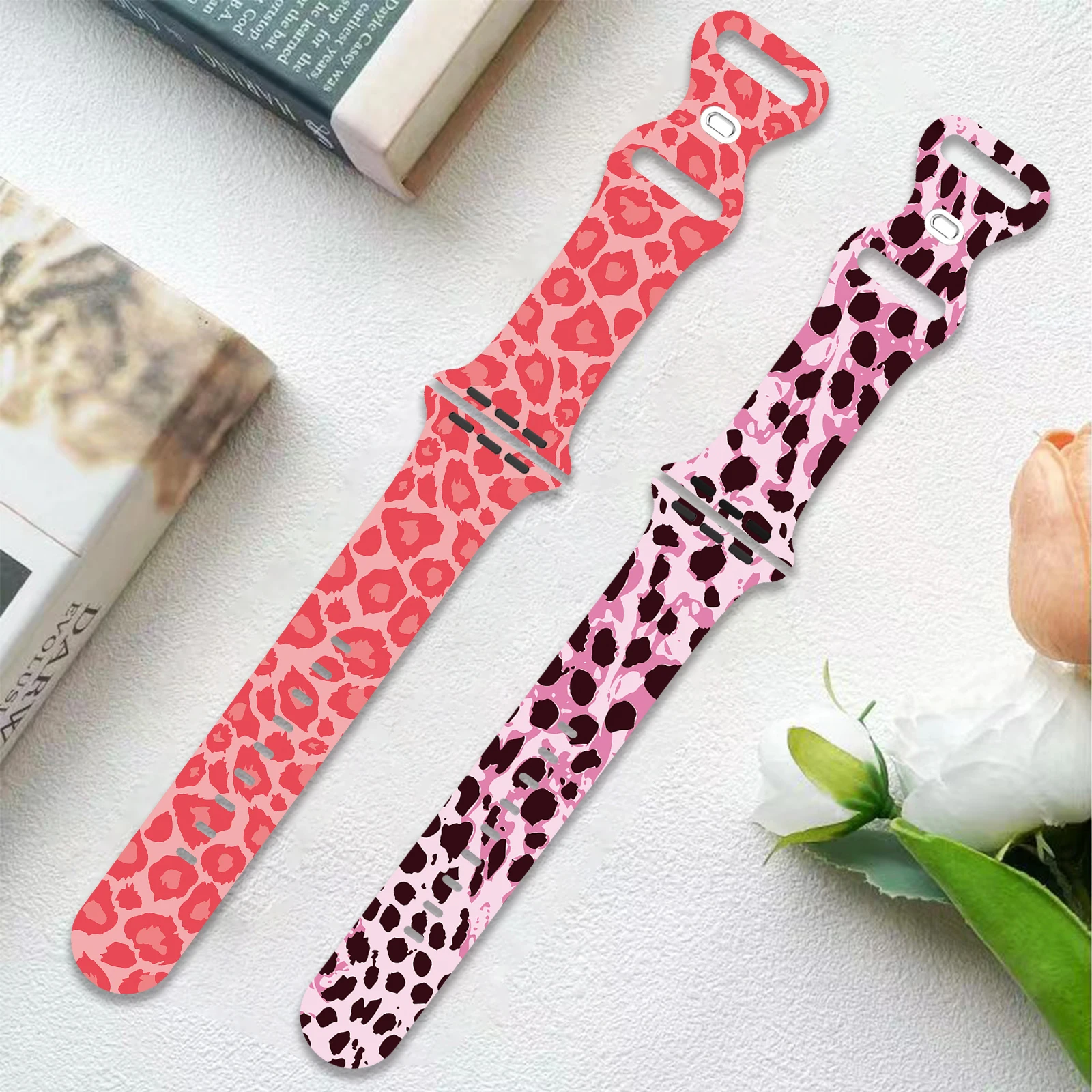 Animal Fur Printed Strap for Apple Watch 9 8 7 6 SE Silicone Band Sport Bracelet for iWatch 45mm 44mm 42mm 38mm Replaceable Band