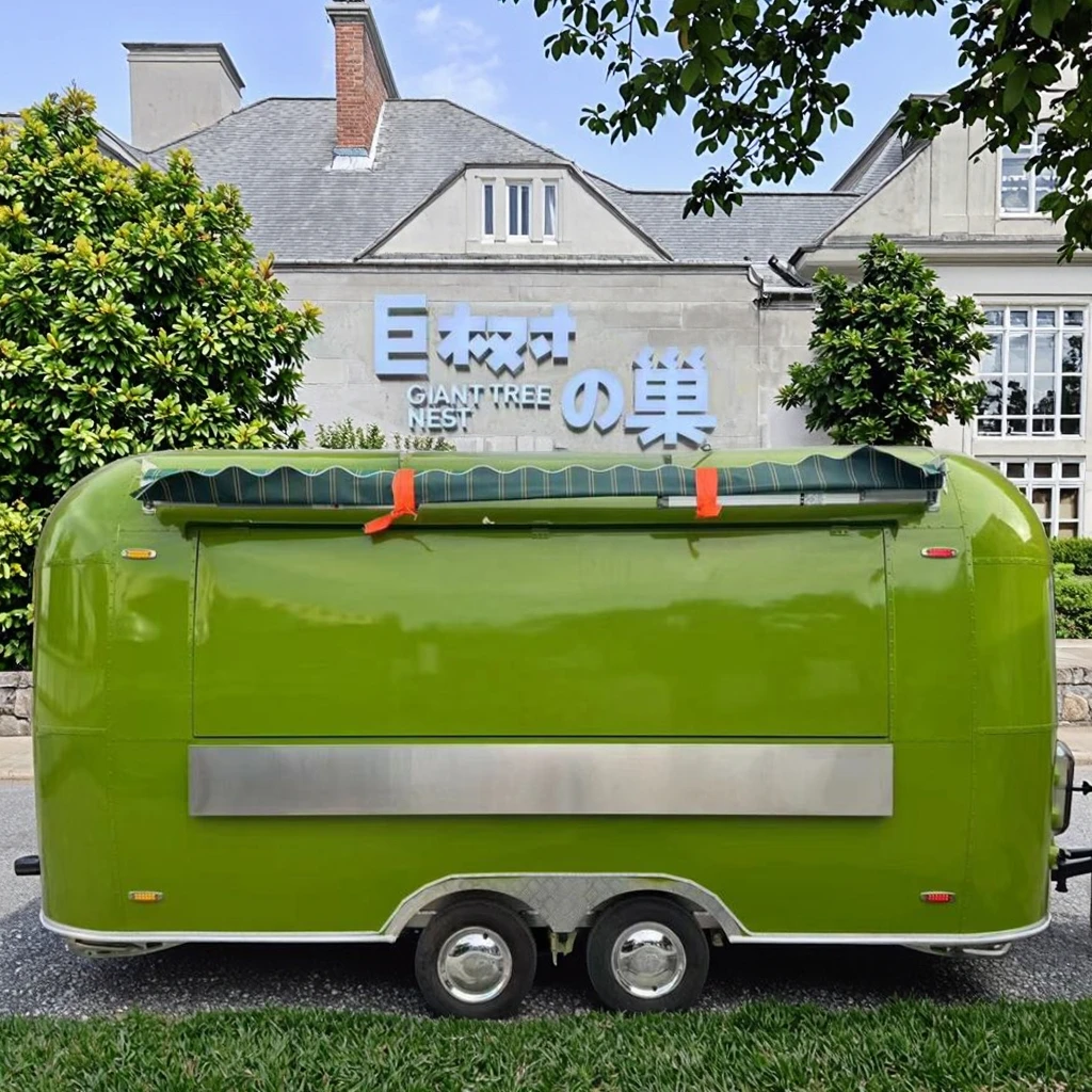 

Customized High Quality Mobile Square Box Fast Food Trailer Cart Equipped Ice Cream Hot Dog Street Vending