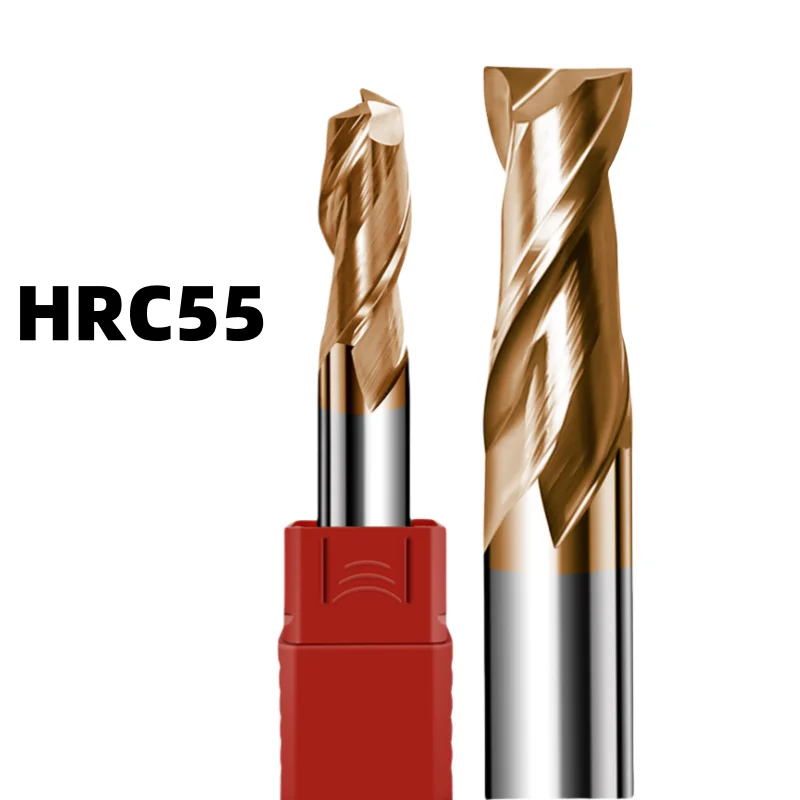 1PCS 1-20mm Alloy Carbide HRC55 65 2 Edge Flute Square Milling Cutter Nanocoated Machining CNC Hard Tool End Mill